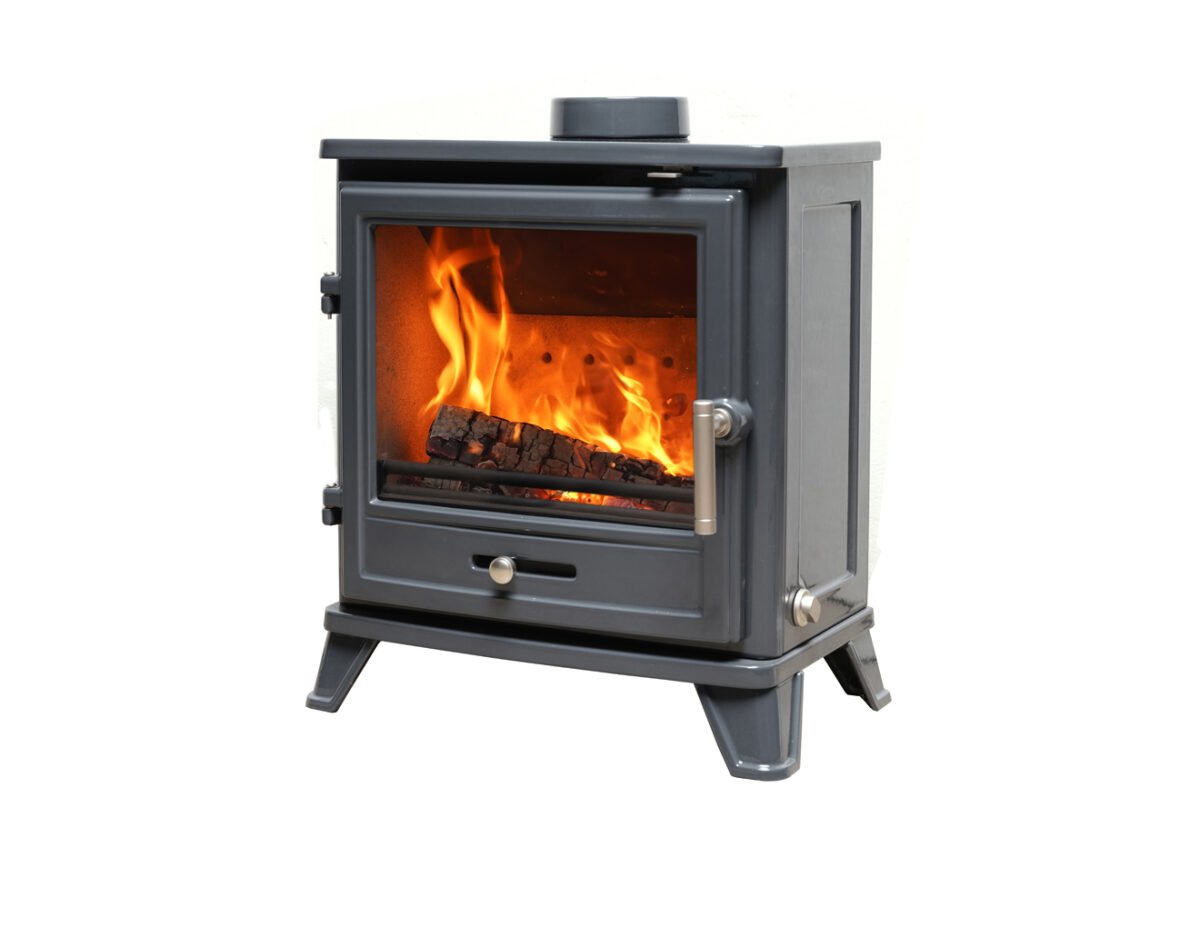 Bassington 5kW Oxford Grey Enamel Stove - Image 2