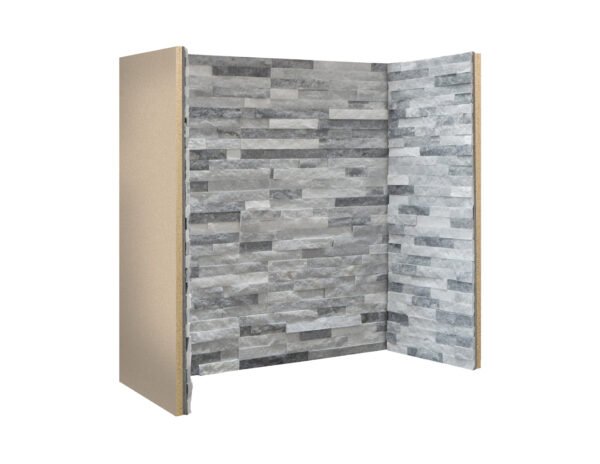 Grey White Staggered Slate Chamber